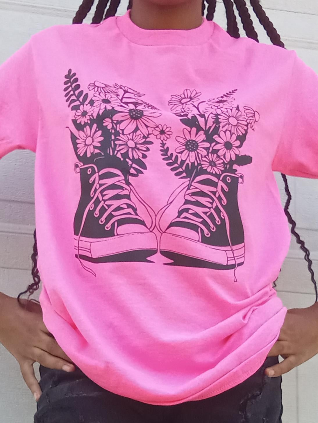 Flowered Sneakers Tee