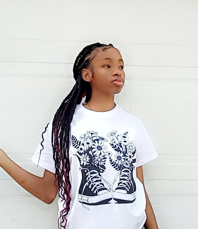 Flowered Sneakers Tee
